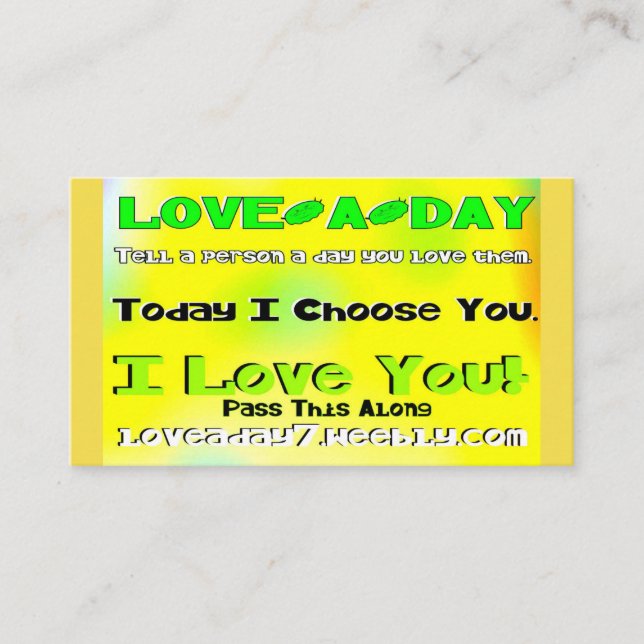Love-a-Day Business Cards (Front)