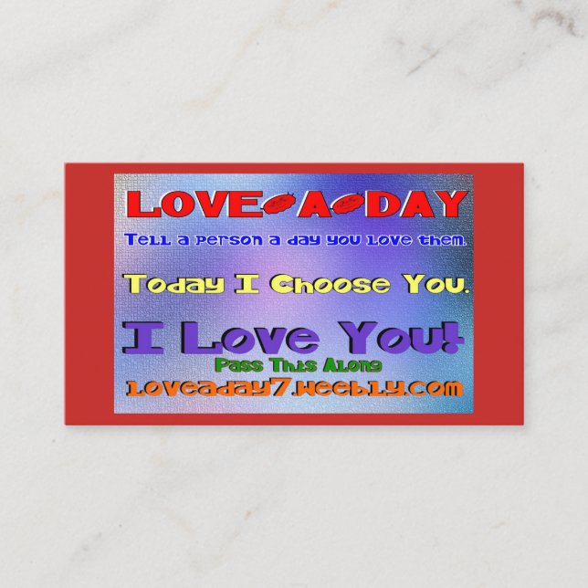 Love-a-Day Business Cards (Front)