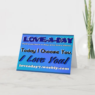 Love A Day Greeting Card-Blue Card