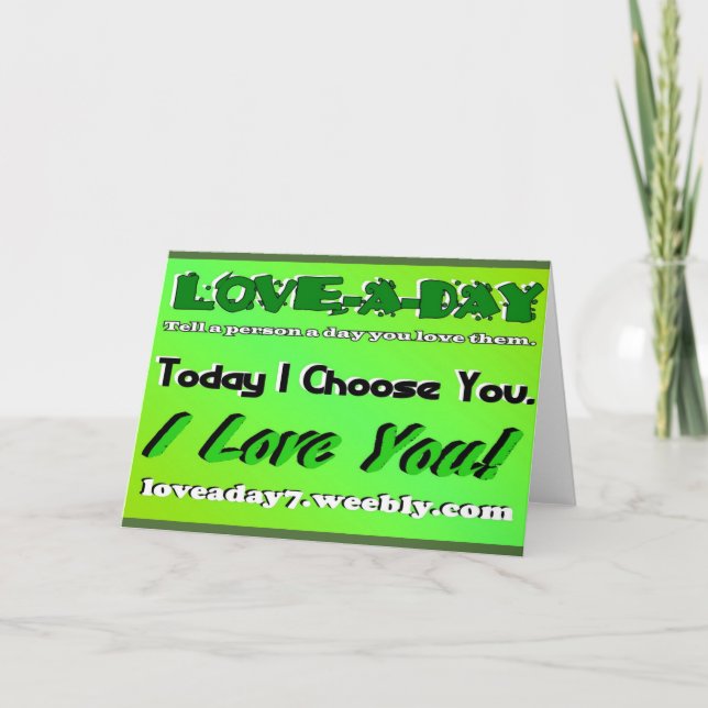 Love A Day Greeting Card-Flo Green Card (Front)