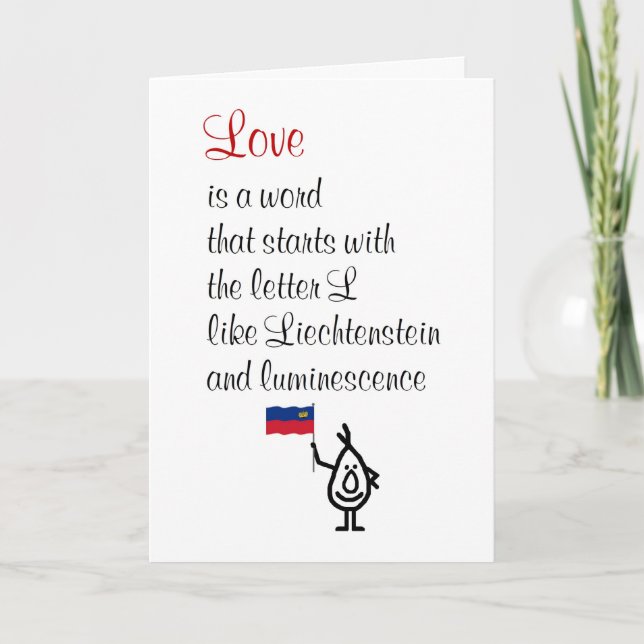Love - a funny "thinking of you" poem card (Front)