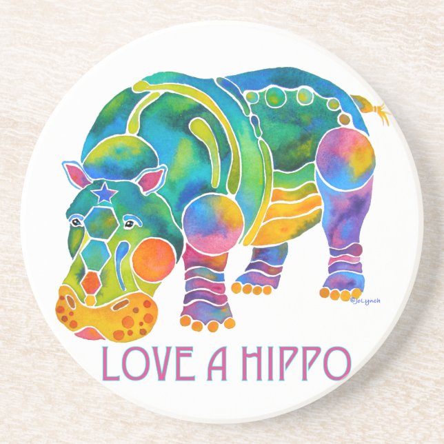 Love A HIPPO Coaster (Front)