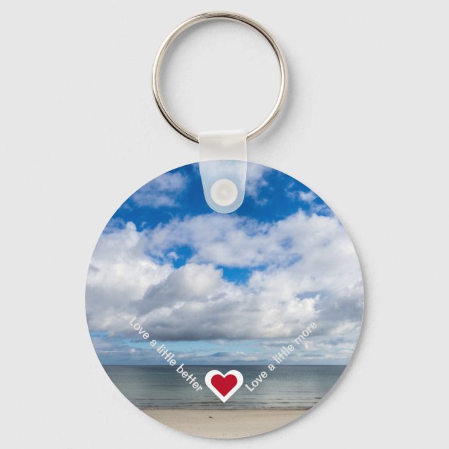 Love a little better / more Heart Recovery Slogan Key Ring (Front)
