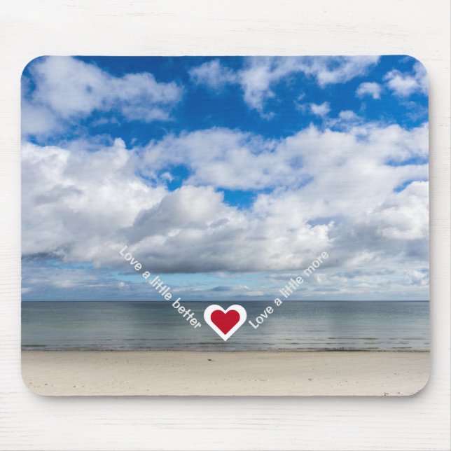 Love a little better / more Heart Recovery Slogan Mouse Mat (Front)