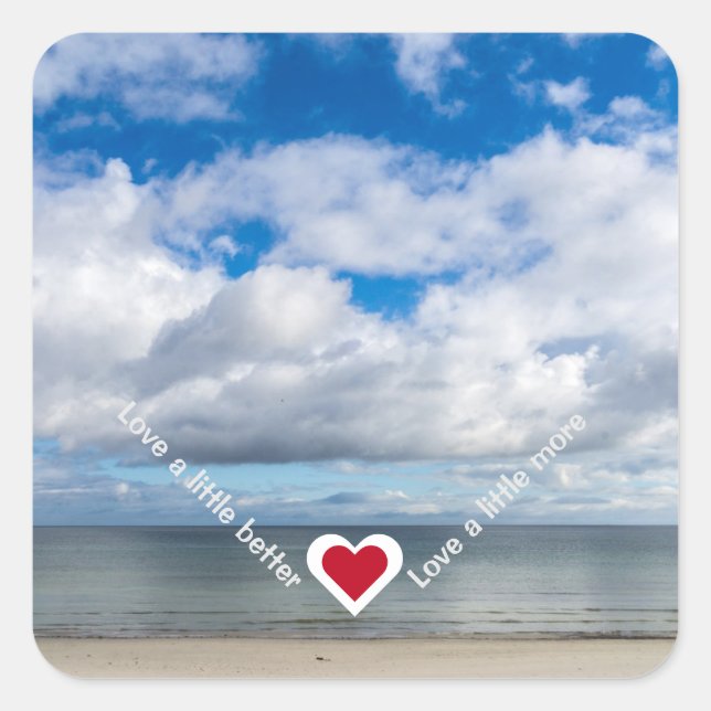 Love a little better / more Heart Recovery Slogan Square Sticker (Front)