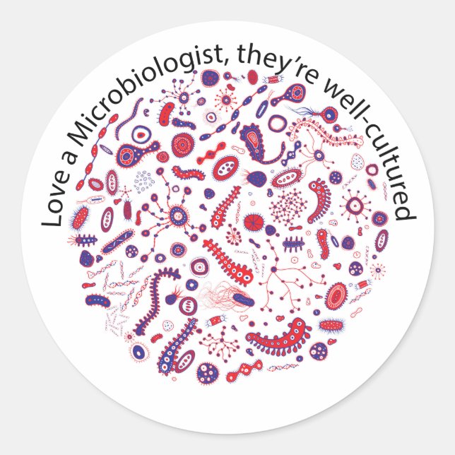 Love a Microbiologist Classic Round Sticker (Front)