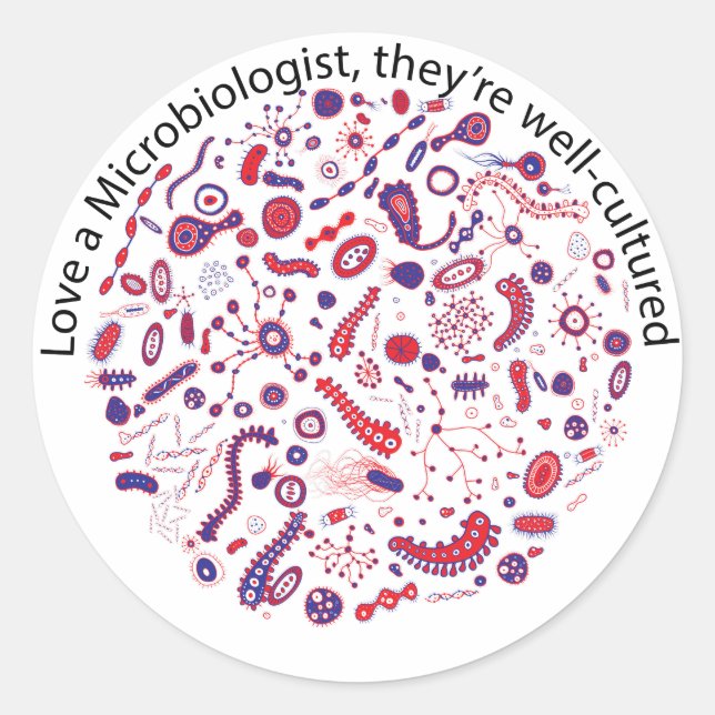Love a Microbiologist Classic Round Sticker (Front)