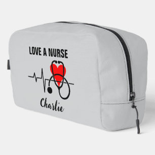 Love a Nurse Heart Stethoscope Design Dopp Kit