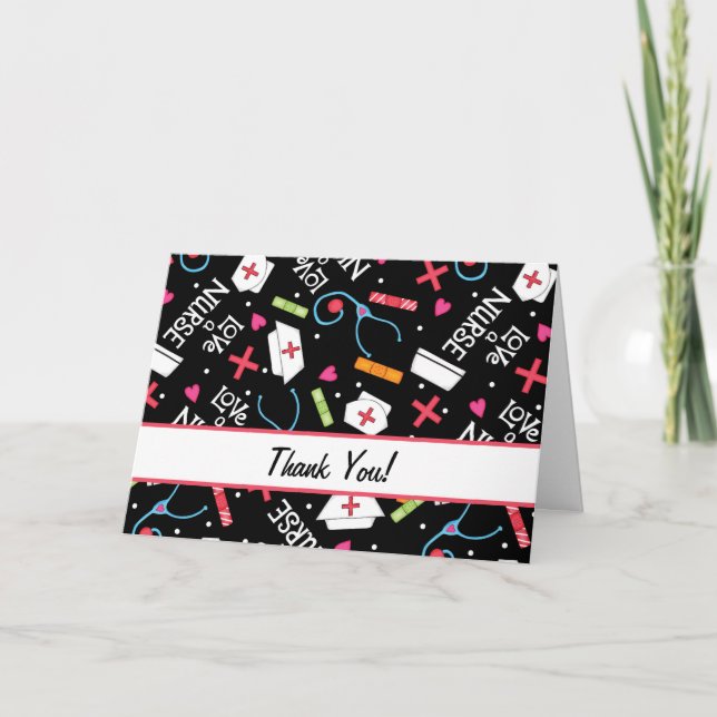 Love a Nurse Thank You Medical Art Black (Front)