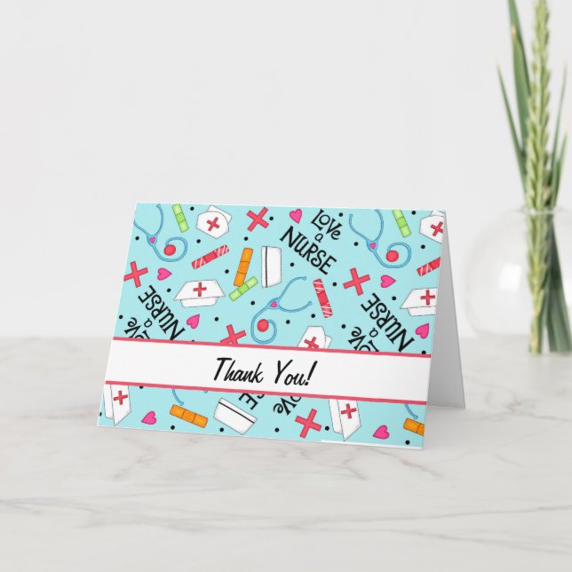 Love a Nurse Thank You Medical Art Light Blue (Front)