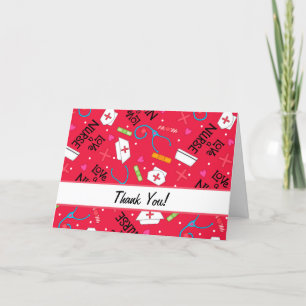 Love a Nurse Thank You Medical Art Red