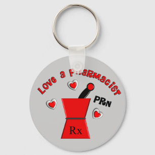 "Love A Pharmacist PRN" Unique Gifts Key Ring