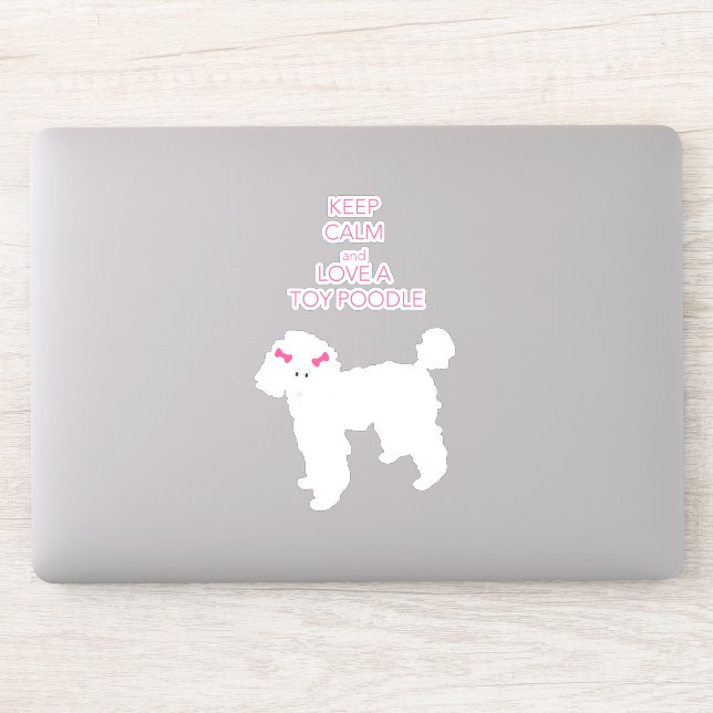 Love a poodle white Sticker (Computer)