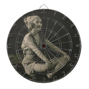 Love a Poor Maid Girl Sitting Cross Legs Dartboard