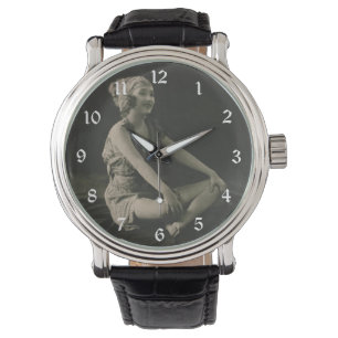 Love a Poor Maid Girl Sitting Cross Legs Watch