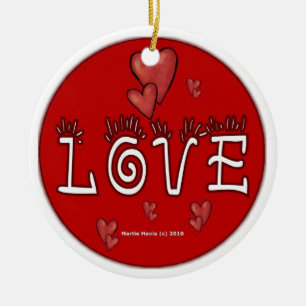 Love - A Positive Word Ceramic Tree Decoration