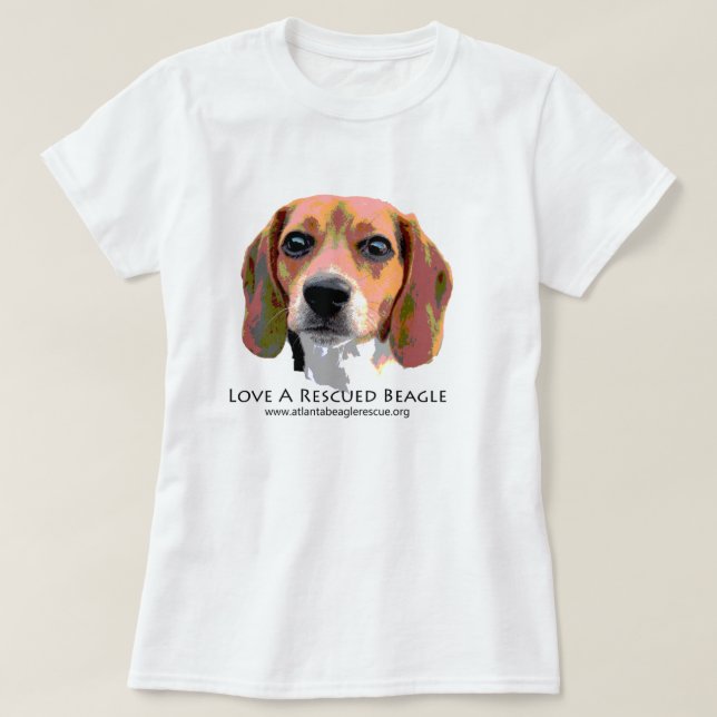 LOVE A RESCUED BEAGLE T-Shirt (Design Front)