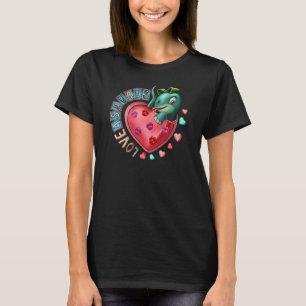 Love a Saurus Western Dinosaur Valentine's Day T-Shirt