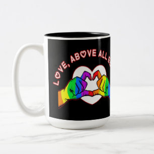Love Above All Else Two-Tone Coffee Mug