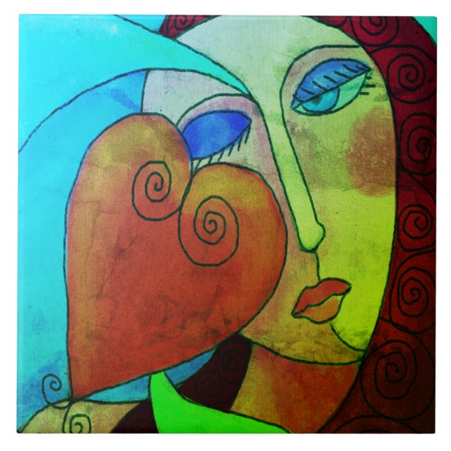 Love Abstract Digital Painting Tile (Front)