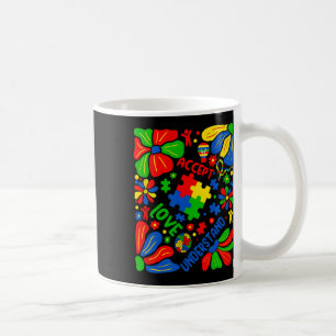 Love Accept Understand Autism Boho Flower Coffee Mug