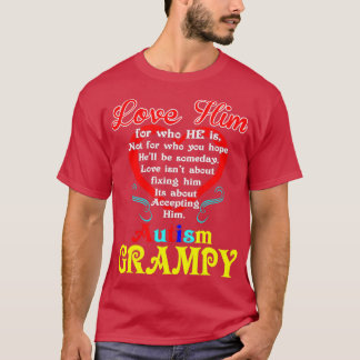 Love Accepting Hope Autism Grampy Awareness T-Shirt
