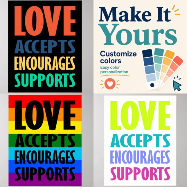 Love Accepts Bold Modern Typography Poster (Creator Uploaded)