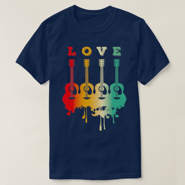 Love Acoustic Guitar Acoustic Guitar Player Gift A T-Shirt (Design Front)
