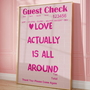 Love Actually Is All Around Guest Check Poster