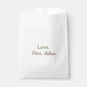 love add name simple minimal editable text rustic favour bags