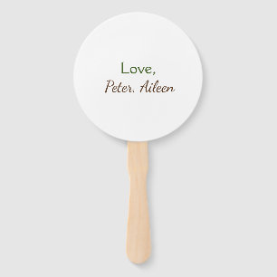love add name simple minimal editable text rustic hand fan