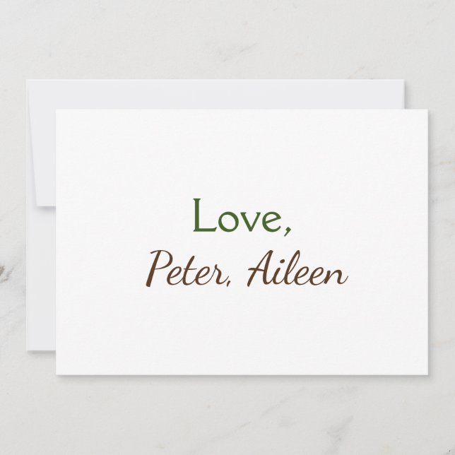 love add name simple minimal editable text rustic invitation (Front)