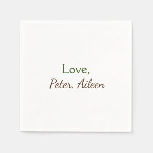 love add name simple minimal editable text rustic napkin