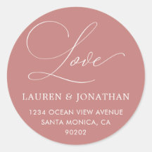 Love Address Labels, Rose and White Wedding