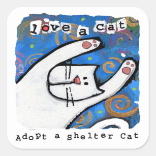 Love, Adopt Shelter Cats Square Sticker