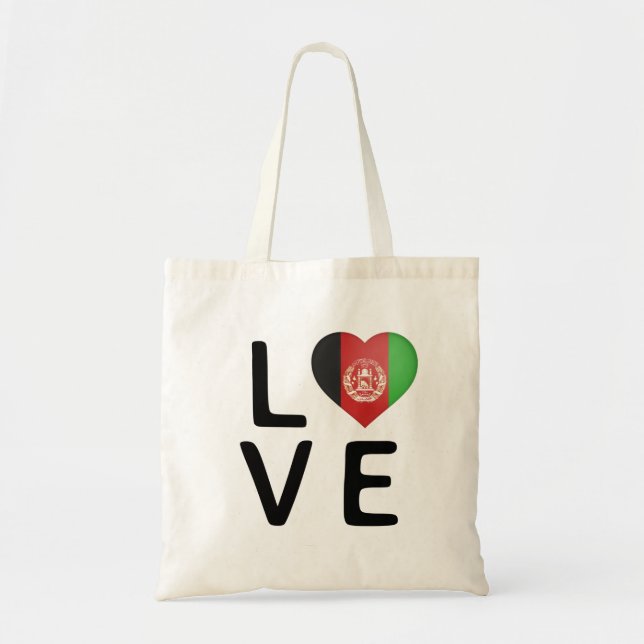 Love - Afghanistan Flag Tote Bag (Front)