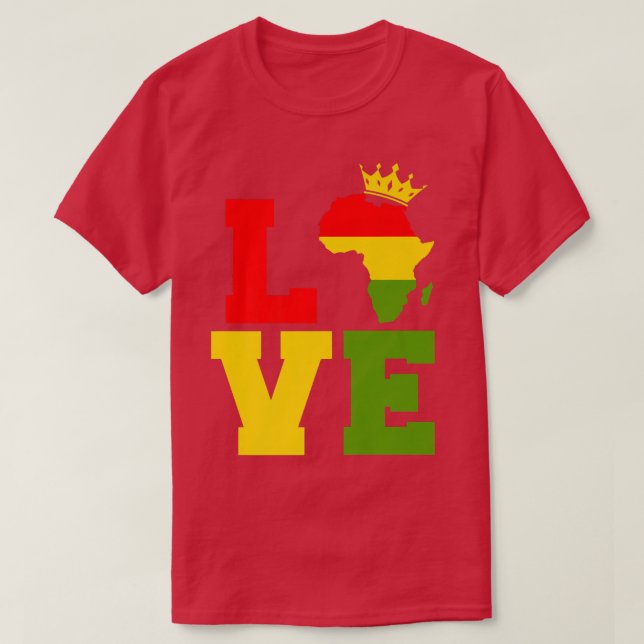Love Africa Black History Month 2022 African Ameri T-Shirt (Design Front)