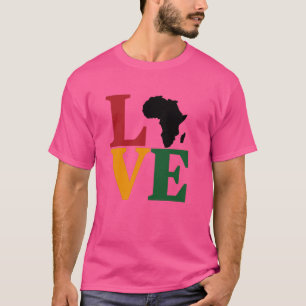 Love Africa Black History Month Human Rights Map o T-Shirt