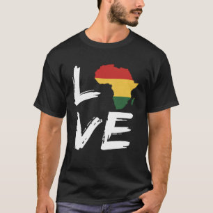 Love Africa Flag Proud African Pride Map T-Shirt