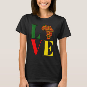 Love Africa Kente Afrocentric Black History Month T-Shirt