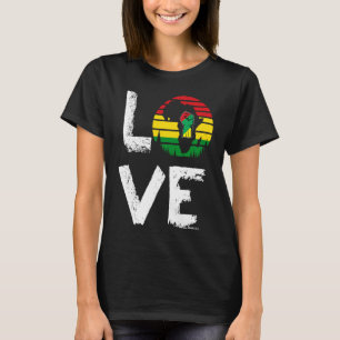 LOVE Africa Map and Fist Hand Black History Month T-Shirt