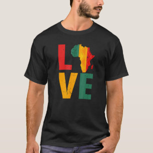 Love Africa Map Juneteenth Black History Month Men T-Shirt