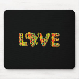 Love Africa Map Kente Cloth African American Pride Mouse Mat