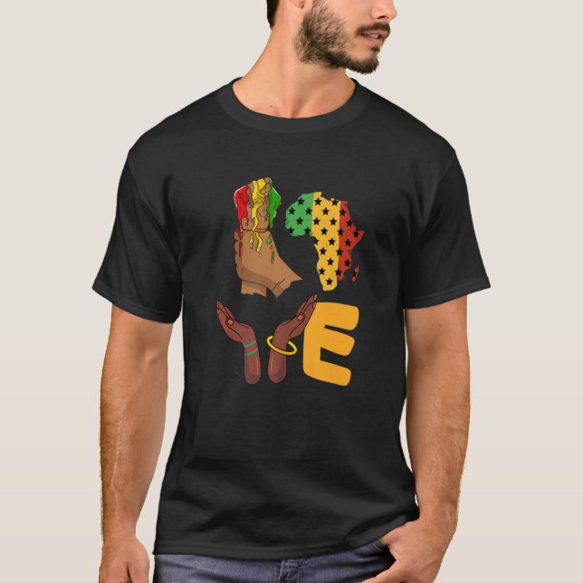 Love Africa Map Melanin African Continent American T-Shirt (Front)