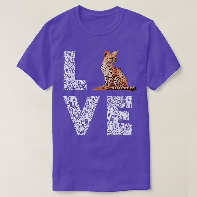 Love African Wildcat Serval Cat Wild Cat Leopard S T-Shirt (Design Front)