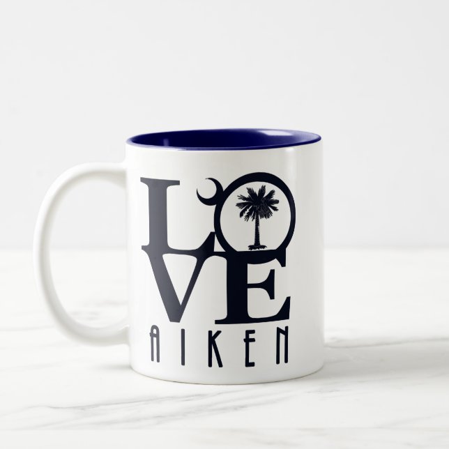 LOVE Aiken South Carolina 11oz Two-Tone Coffee Mug (Left)