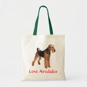 Love Airedale Terrier Puppy Dog Canvas Totebag Tote Bag