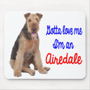 Love Airedale Terrier Puppy Dog Mousepad