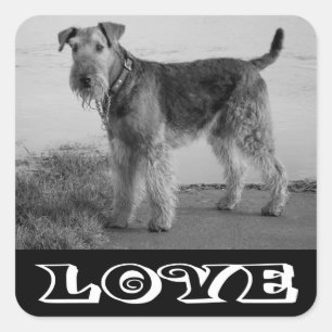 Love Airedale Terrier Puppy Dog Sticker