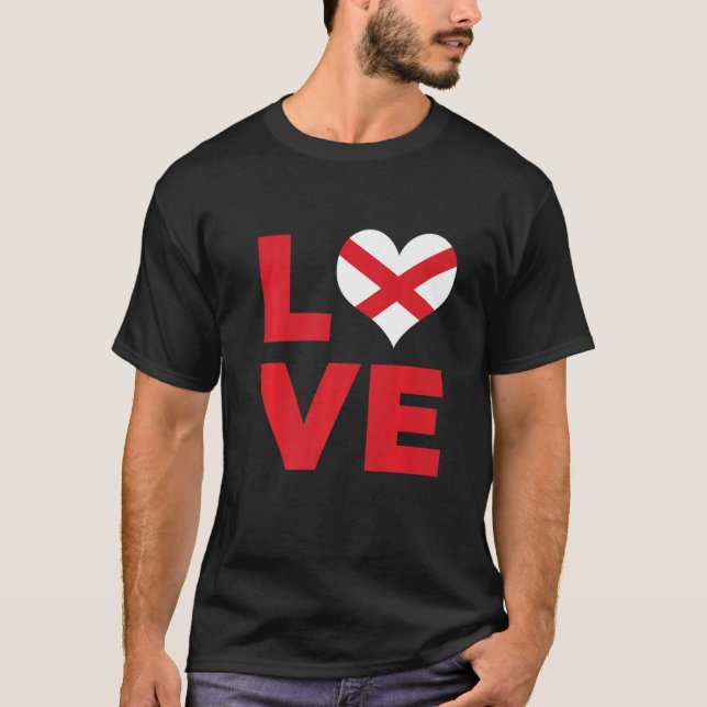 Love Alabama State Flag   T-Shirt (Front)